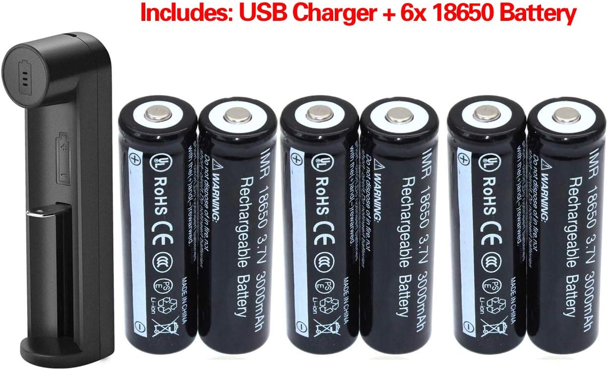 Universal USB Charger Holder 6x set for LED Flashlight Torch Lamp headlamp 01