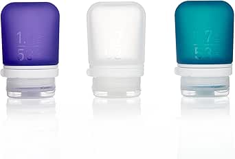 humangear Gotoob+ Refillable Silicone Travel Size Bottles with Locking Cap, 3pk Set