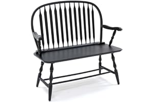 Carolina Chair & Table Colonial Windsor Bench, Antique Black