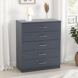 Seconique Dakota 5 Drawer Chest in Dark Grey view 4