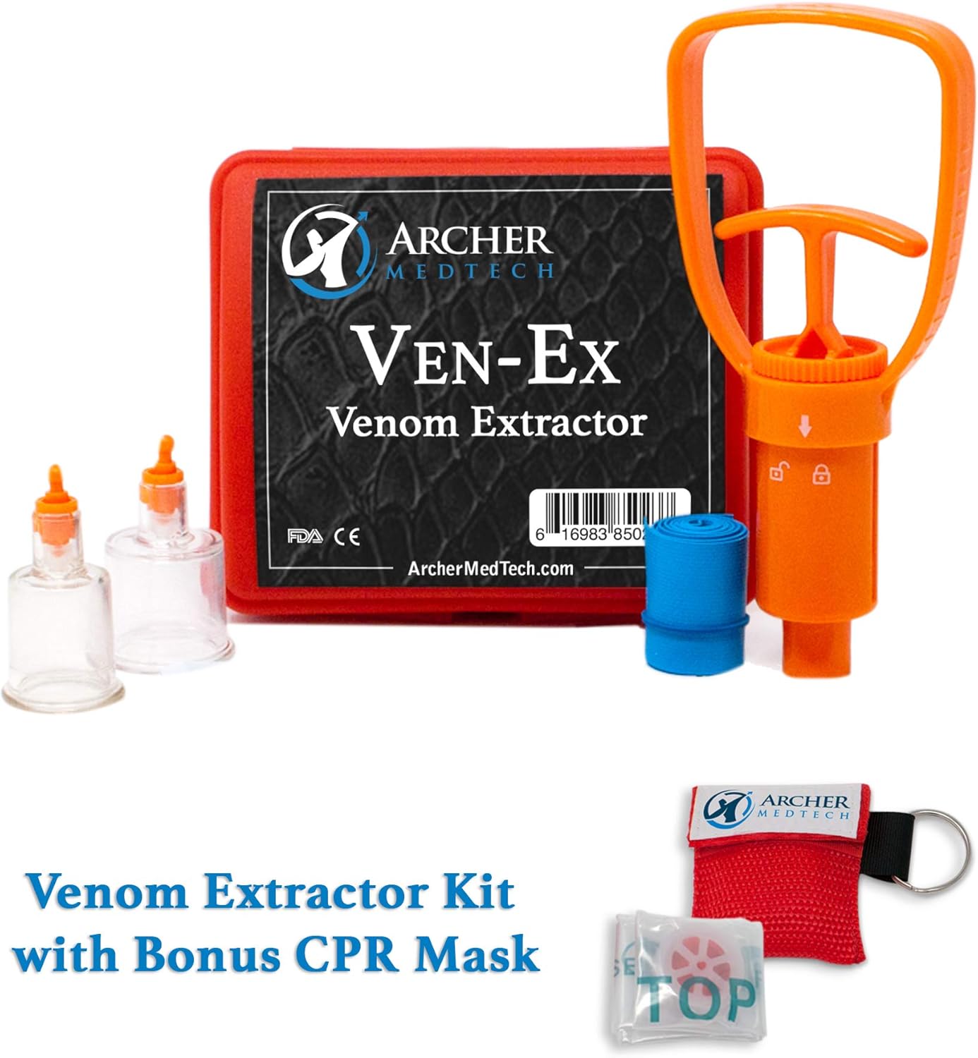 Ven-Ex Snake Bite Kit, Bee Sting Kit, Emergency First Aid Supplies, Venom Extractor Suction Pump, Bite and Sting First Aid for Hiking, Backpacking and Camping. Includes Bonus CPR face Shield.: Health & Personal Care