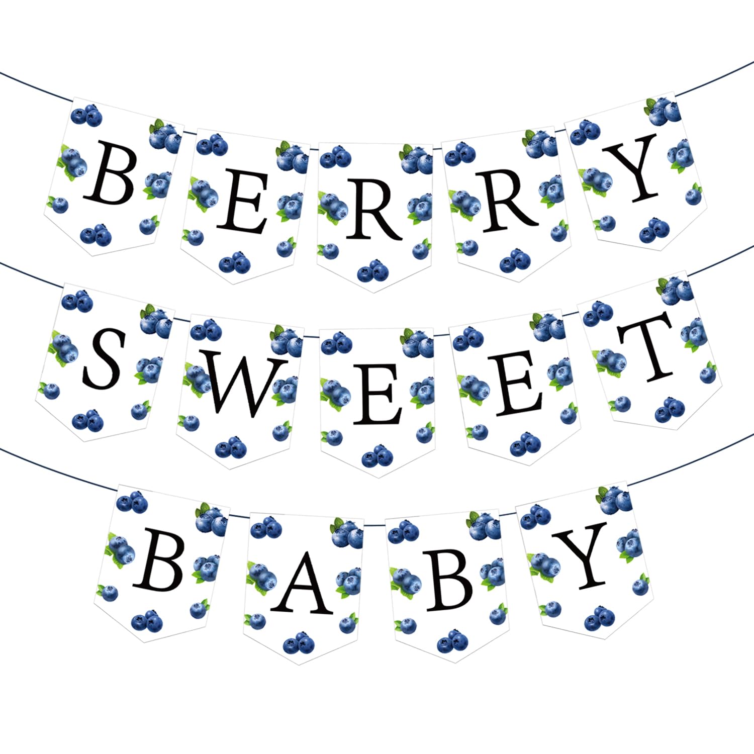 Photo 1 of 17Pcs Berry Sweet Baby Banner, Blueberry Themed Photo Decoration Props, Baby Shower Birthday Party Decorations Supplies