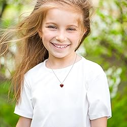 SmileBelle Red Heart Necklace Carnelian Necklace