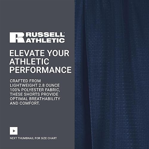 Russell Athletic Men's Mesh Pocket Short, Navy, Medium in Oman