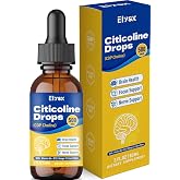 Elysx Citicoline (CDP Choline) Liquid Drops 500mg for Kids &amp; Adults, 2FL OZ | Choline Supplements for Brain Health with Lion&rsquo;s Mane Extract, B6, B12, Omega-3, Mango Flavor