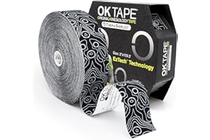 OK TAPE Kinesiology Tape Bulk 103Feet, Pro Adhesive, Water-Resistant k Tape, Elastic Athletic Tape, Latex Free, Uncut, Black