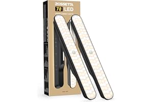 Rossetta Under Cabinet Lights, 78 LED Lights Battery Operated Motion Sensor Light Indoor, Wireless Rechargeable Dimmable Closet Lights Under Cabinet Lighting for Kitchen Closet Stairs Hallway