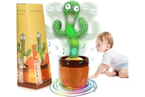 LUKETURE Talking Cactus Baby Toys, Dancing Cactus Mimicking Toy, Singing Cactus Toy Repeat & Record What You Say with 120 English Songs, Electronic Light Up Interactive Toy for Toddler