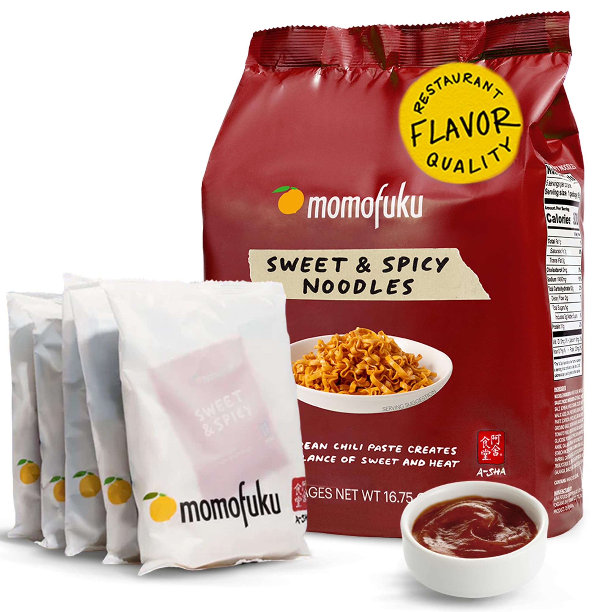 Momofuku Sweet & Spicy Ramen Noodles by David Chang 5 Count Pack