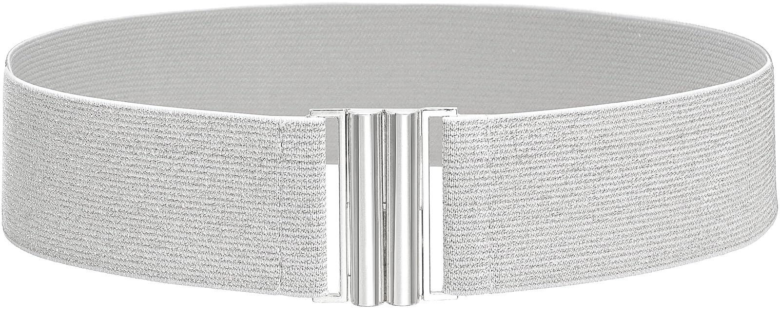 4372 Wide Waist Stretch Belt For Women Elasticated Woman (light Silver TrendyFashionJewelry Women Elastic Waistband Belt Hip High  main image 2