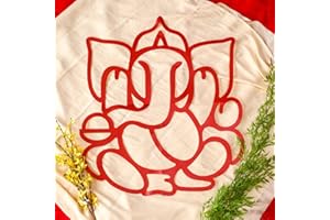 Desi Favors Red Huge Lord Ganesh Cutouts | Indian DIY Backdrop Decorations | Ganapati Pooja Backdrop Decoration | Indian Goodes Cultures Events | Traditional Cutout | 27x23 inch (Pack of 2)