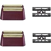 VALLNEI Professional 5 Star Series Finale Shaver Replacement Foil and Cutter Bar Assembly Compatible with wahl Shaver Foil 7031-100, 7043-100 Super Close Shaving Replacement Heads，Red,2 PACK