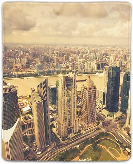 Amazon パソコンデスクパッド マウスパッド 多機能 防水性 耐油性 長寿命 携帯便利 メトロポリスシティの高層ビル Abebrian マウスパッド 通販