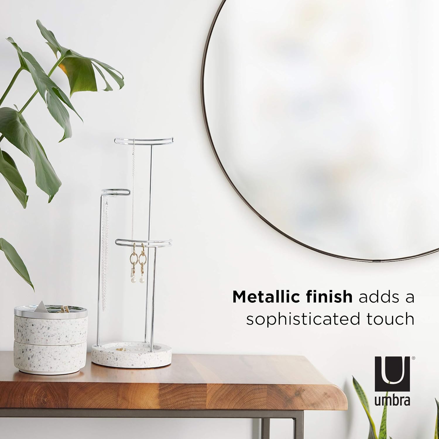 Umbra, Titanium Hubba 34 Inch Round Entryways, Bathrooms, Living Rooms and More, Doubles as Wall Art, 34-Inch Circle Mirror, Finish: Home & Kitchen