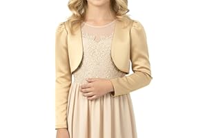 BlackButterfly Kids Satin Long Sleeve Bolero Childrens Girls Shrug