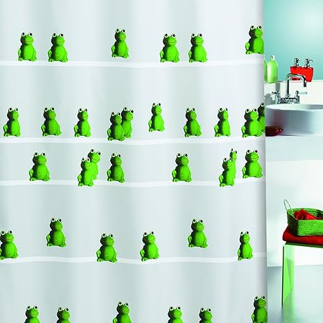 Spirella 10.10643 Duschvorhang Quack Green, Textil B x H: 180 cm x 200 cm