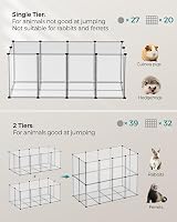 SONGMICS Pet Playpen with Floor 145 x 72 x 57 cm White LPC007W01 view 3