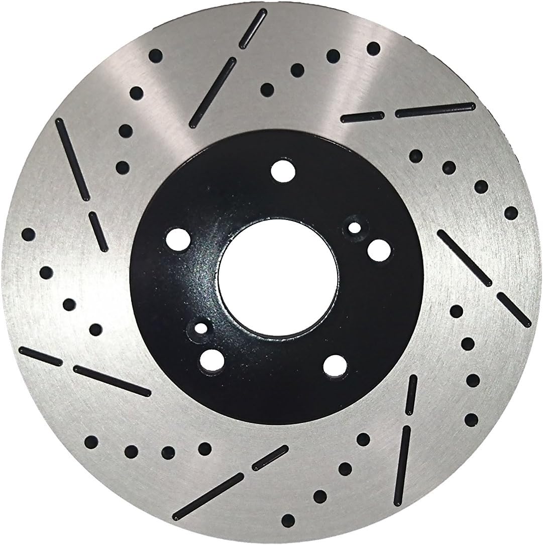 [Front E-Coat Drill&Slot Brake Rotors Ceramic Pads] Fit 12-15 Honda CR-V AWD