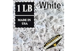Mighty Gadget 1 LB (16 oz) White Crinkle Cut Paper Shred Filler for Gift Wrapping & Basket Filling (Made in the USA)