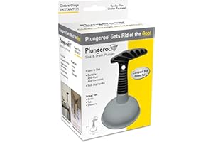 Plungeroo Sink Plunger, Powerful Mini Plunger with Short Handle, Easy-to-Use Small Unclogging Tool for Bathroom Drains, Shower, Bathtub, Toilet, RV and Kitchen Sink, Gray, (6.1 x 4.2 x 2.9 Inch)