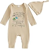 YOKJZJD Pack My Diapers I'm Going Fishing/Firefighter/Hunting With Daddy Newborn Baby Boy Girl Knitted Romper Fall Outfits