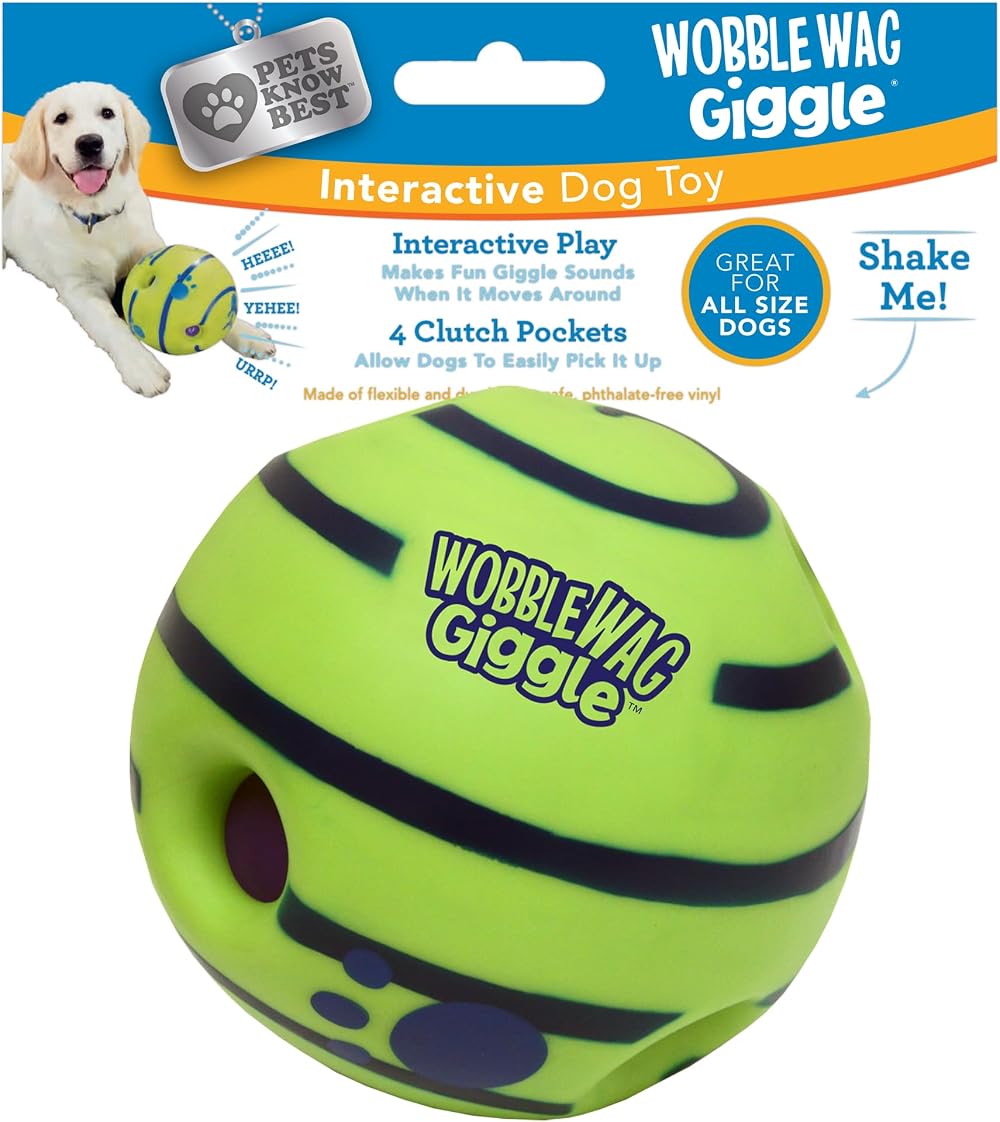 Wobble Wag Giggle Allstar Innovations Ball Dog Toy - Interactive No Batteries