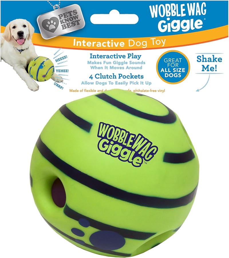 Wobble Wag Giggle Allstar Innovations Ball Dog Toy - Interactive No Batteries