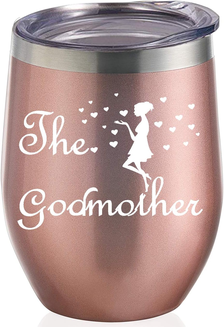 JERIOGodmother Gifts from Godchild,Godparent Proposal Gift - 12 oz Stainless Steel Wine Tumbler Gifts Perfect Mother’s Day Christmas gifts for God Mom