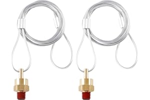 HASAOMOI 2PCS Air Tank Drain Valve Plug Fitting 1/4" NPT with 60" Cable Valve, Air Brake Reservoir Air Compressor Drain Valve For Semi Trucks