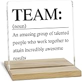 Team Definition Acrylic Plaque, Inspirational Desk Decor Sign for Women Coworker