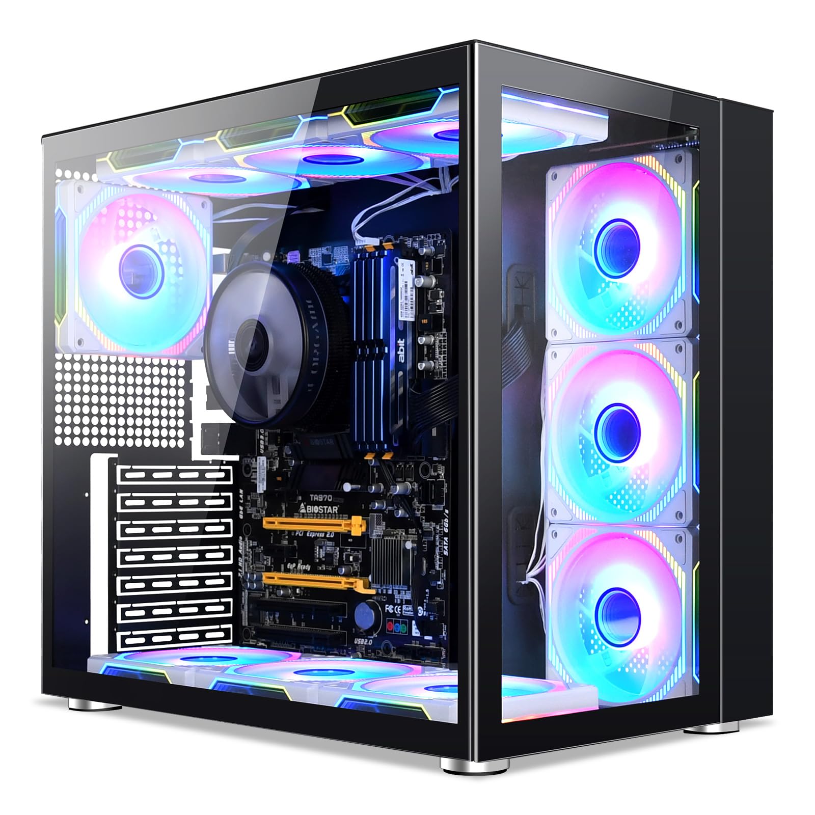 Mua GOPIE Mid Tower Gaming pc case, P07 ATX Computer Chassis with Dual ...
