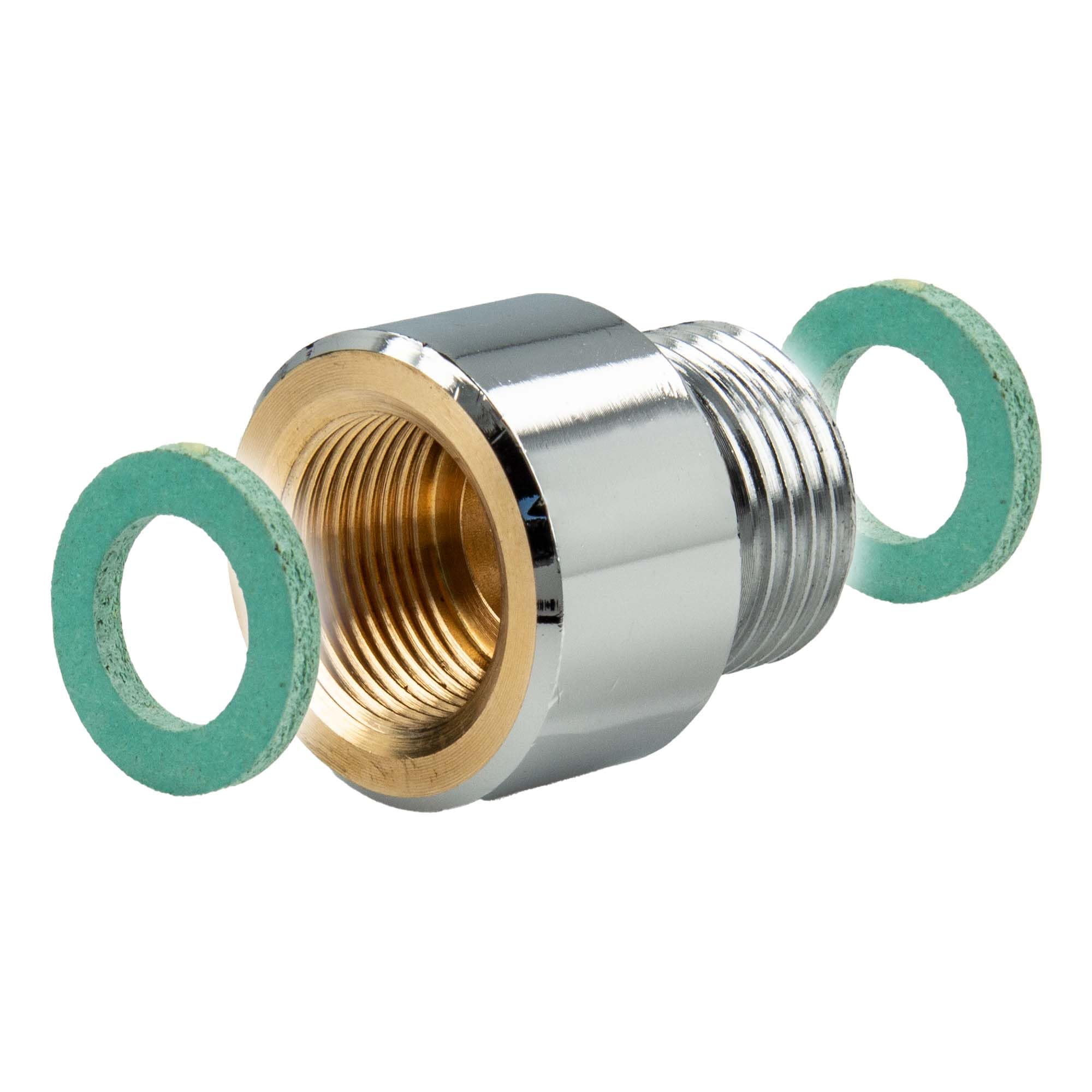 tecuro Reducer Piece M15/1 Inner Thread x 3/8 Inch Male Thread Chrome-Plated