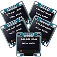 Weewooday 5 Pieces 0.96 Inch OLED Module 12864 128x64 Driver IIC I2C Serial Self-Luminous Display Board Compatible with Arduino/Raspberry PI（White）