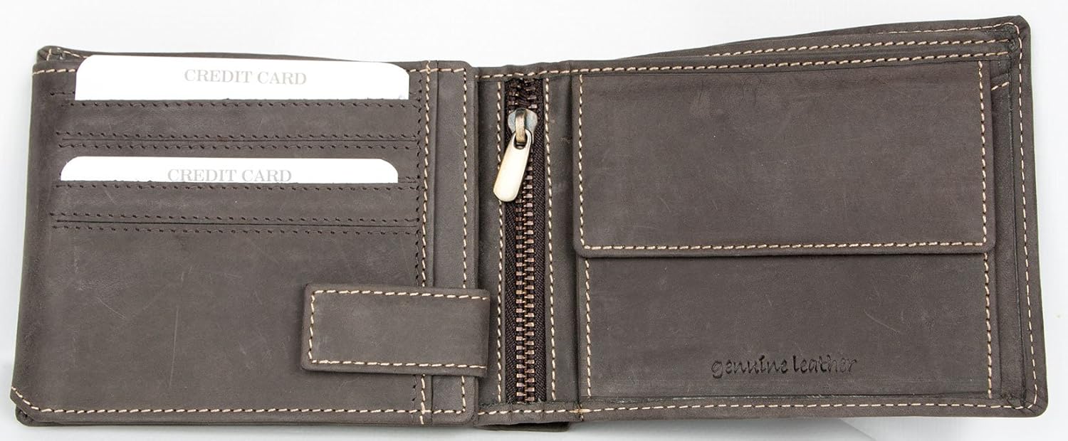 Men's Dark Brown Strong Genuine Leather Wallet with no Logos or Markings - Image 3