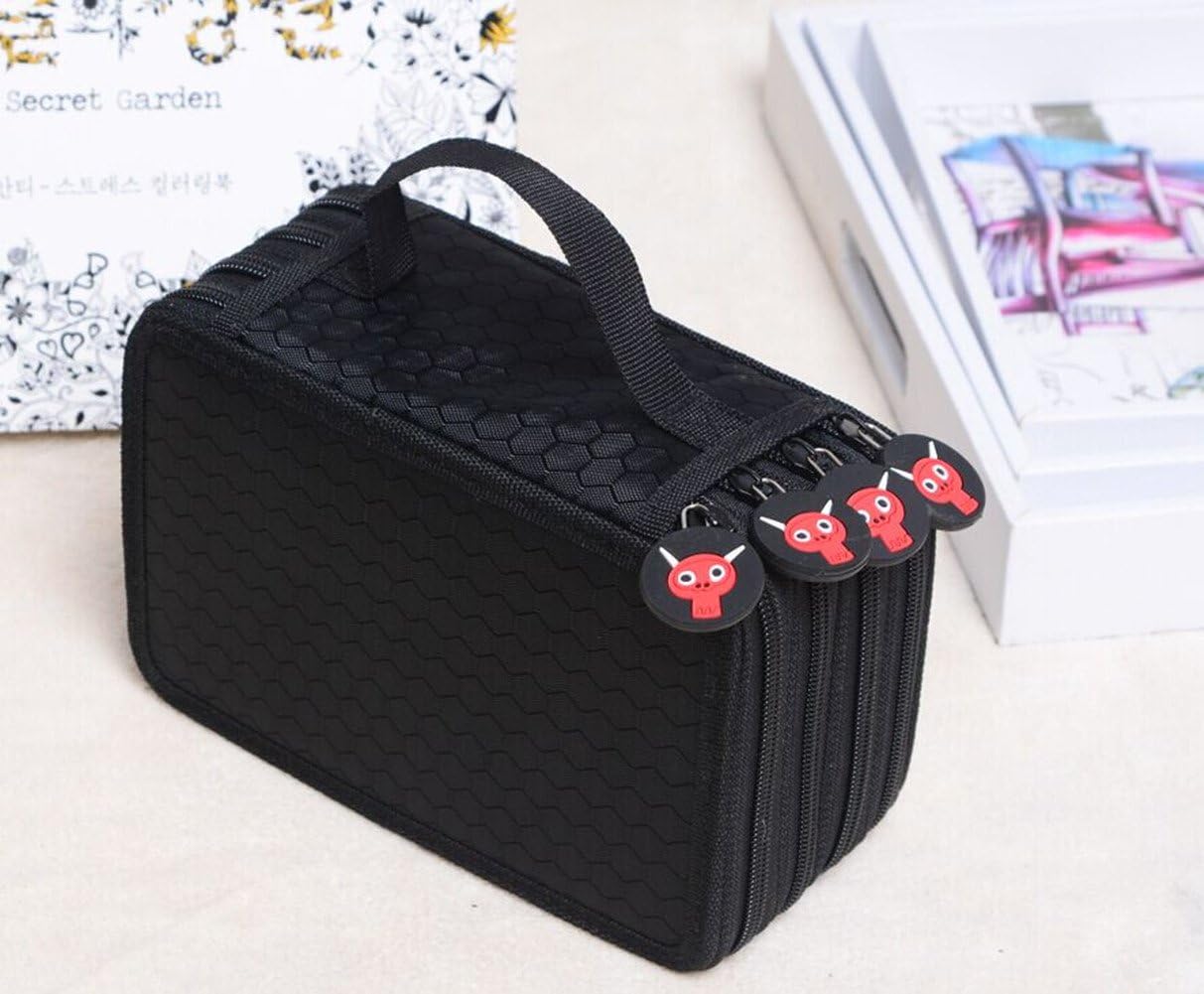 ZJchao 72 Piece Colors Pencil Case Pen Bag Pouch Stationary Case with Large Capacity Oxford Multi-layer Pencil Organizer (Black) - Image 5