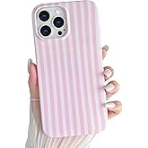 Yeddabox for iPhone 13 Pro Max Case Cute Striped Phone Case Soft TPU Slim Shockproof Phone Cover for Women Girls, Pink