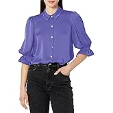 Ramy Brook womens Dina Satin Button Down Bodysuit