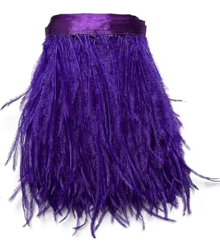 Purple Ostrich Feather Trim - 1.5 Ply, 2 Yards Long, 4-5 Inch Feathers For Costumes & Crafts - View #12
