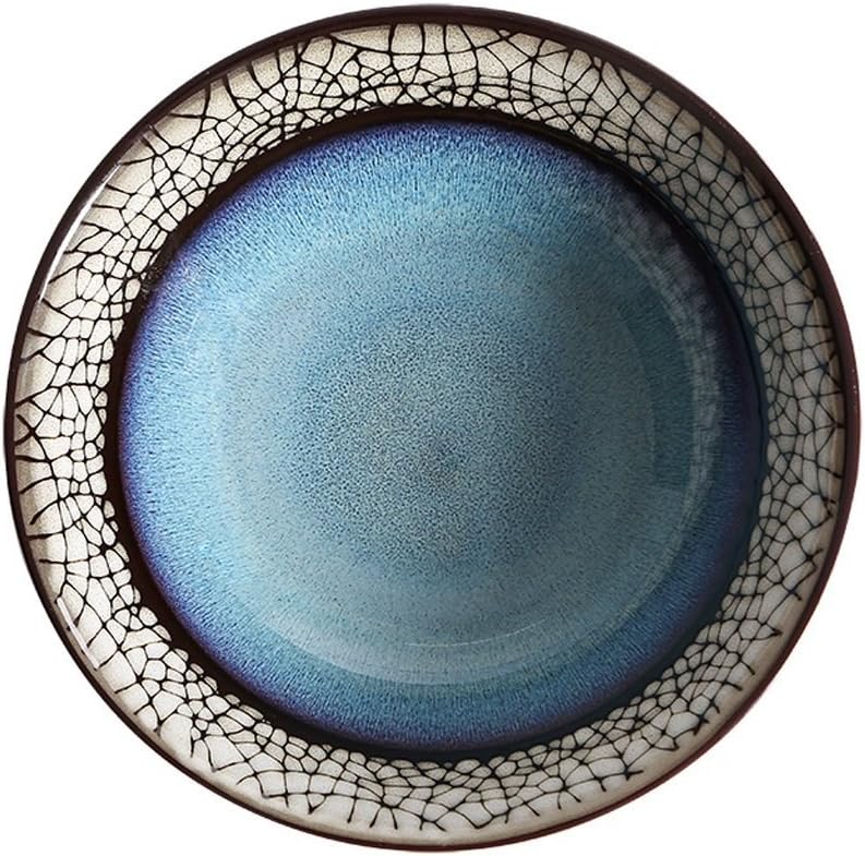 Blumen Pinellia Creative Large Capacity Ice Cracked Ceramic Ramen Bowl Practical Living Room Kitchenware Tableware Blue Fruit Salad Bowl Creative Practical Ramen Soup Bowl… B076G1Q8VY