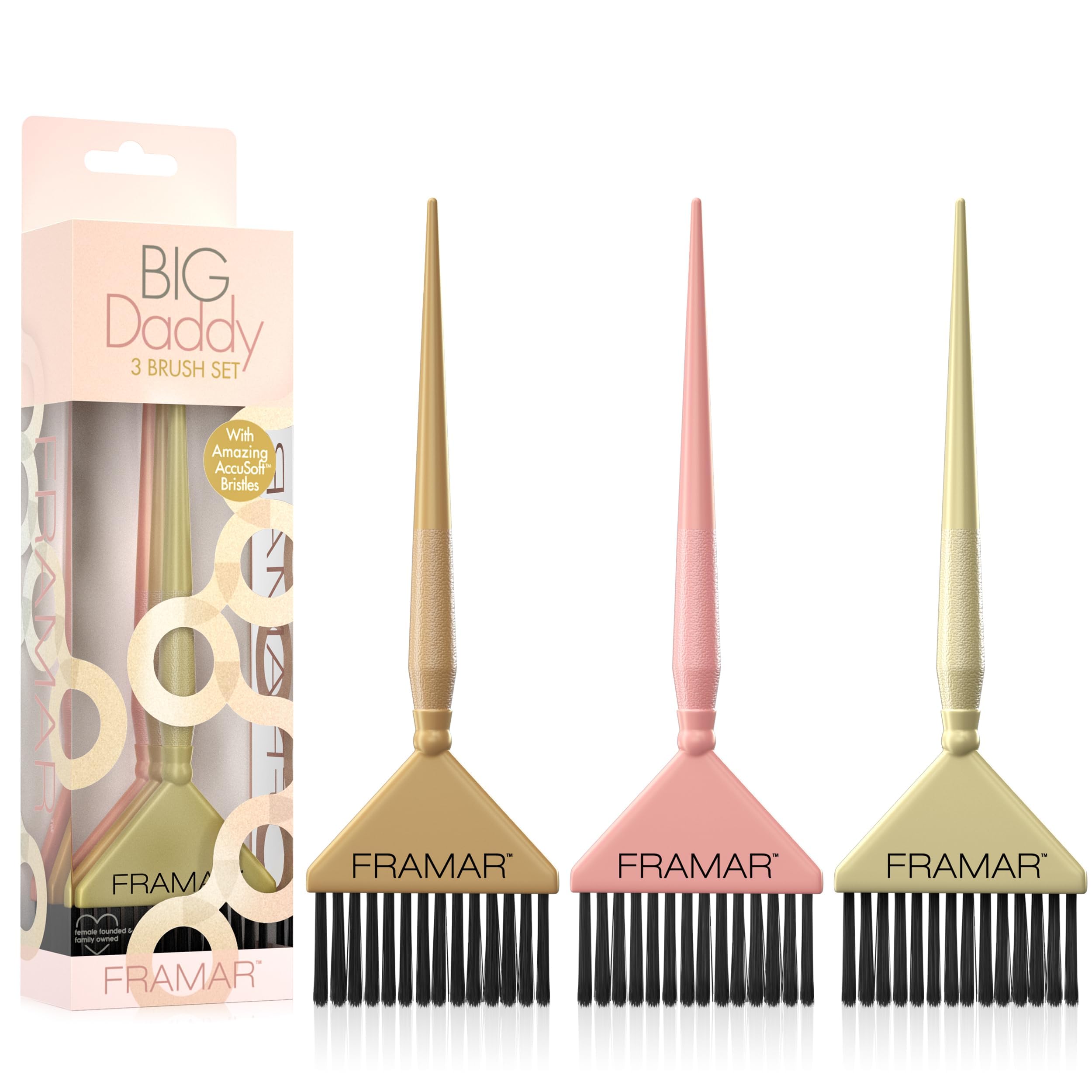 Framar Holiyay Big Daddy Brush Set 3 Pack -Metallics limited Edition