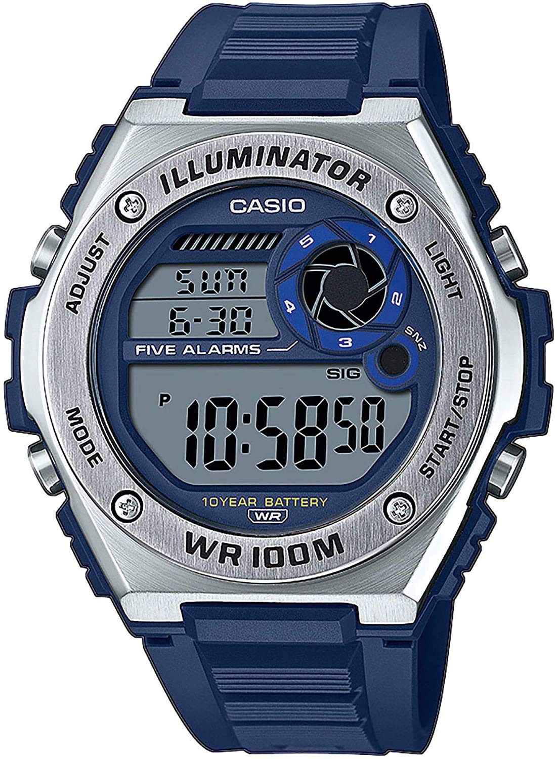 Casio Men's Digital Quartz Watch with Plastic Strap MWD-100H-2AVEF