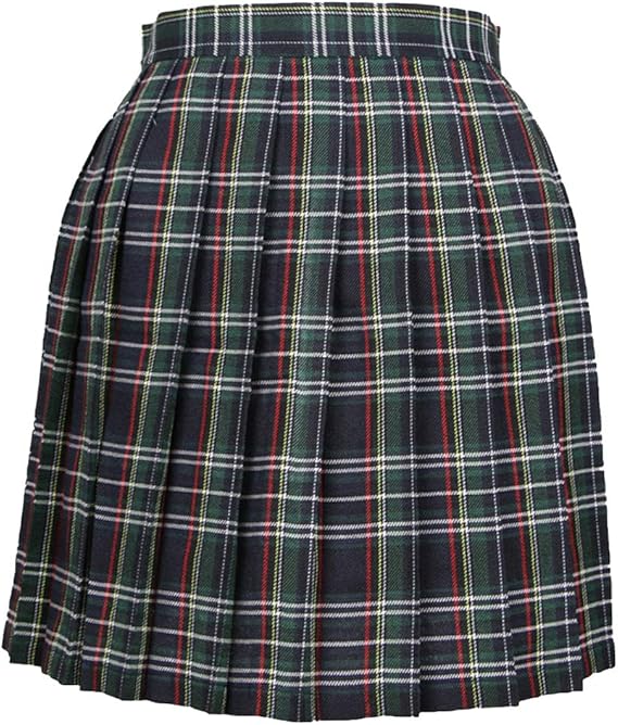 Amazon Co Jp Jinghuiyue プリーツスカート ミニ チェック柄 制服スカート レディス ハイウェスト ひざ丈 かわいい 女子高校生 服 ファッション小物