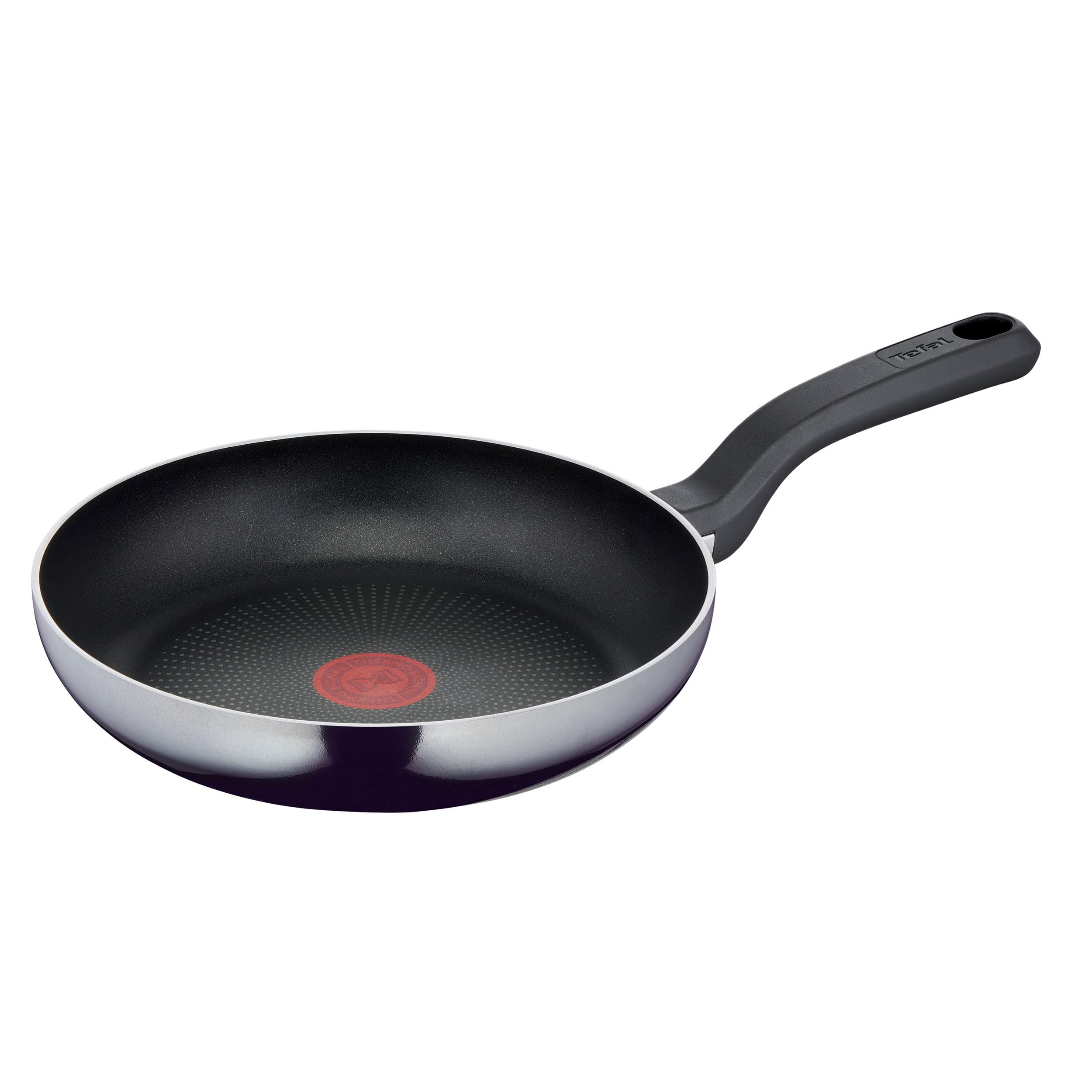 Tefal D52604 Resist Frying Pan 24 cm | Safe Titanium Non-Stick Seal | Thermal Signal Temperature Indicator | Easy Cleaning | Flame Protect Technology | Non-Induction Capable | Black