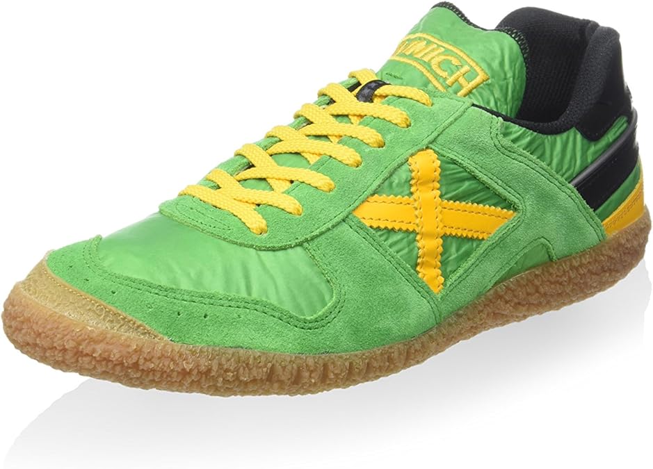 Munich Sneaker Uomo Goal Verde Militare - Scarpe Sportive In Pelle Scamosciata E Tessuto, Suola Gomma Miele, Modello 1609