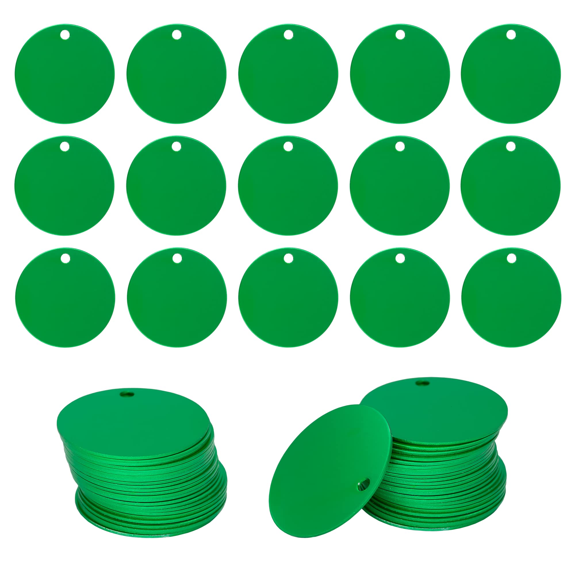 Round Aluminum Engraving Blanks Tags Stamping Blanks 25 Pack Diameter 4 cm (Green)