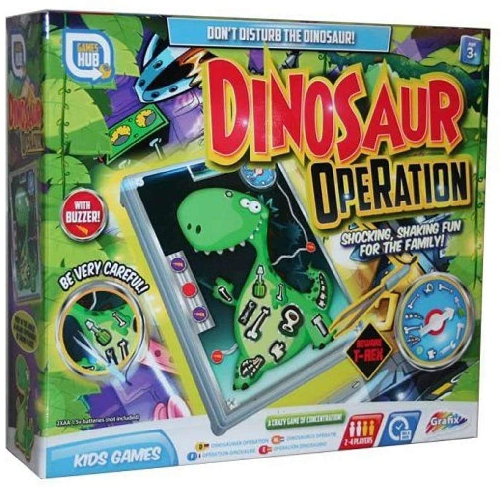 Holland Plastics Original Brand Dinosaur Operation!! A modern twist on the classic game of Operation!! Fun for all the family!