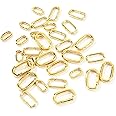 18K Gold Filled Oval Clasp Necklace Connector Spring Clasps Keychain Carabiner Lock Clasps Included for Jewelry Finding Necklace Bracelet Making (14 * 8 * 2MM, Gold)