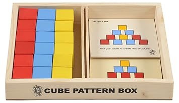 Skillofun Wooden Cubes Pattern Box, Multi Color