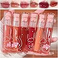 Blopuivo 6 Colors Bear Lip Gloss,Jelly Lip Glaze,Cute Liquid Lipstick Bear Lip Stain Watery Lipgloss Plumping Lip Tint Moisturizing Waterproof Long Lasting for Lip and Cheek