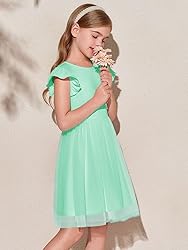 Haloumoning Girls Tutu Dress Ruffle Short Sleeve